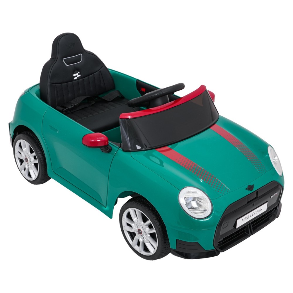 JOKO Elektrické autíčko Mini Cooper, penové kolesá, kožené sedadlo, zelené