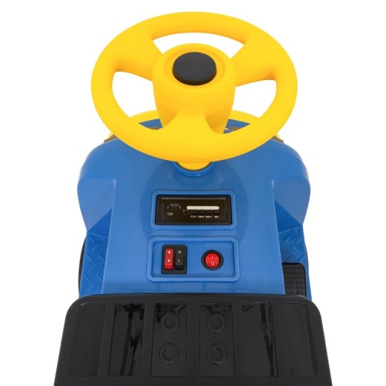 JOKO Elektrické Autíčko Vláčik, Lokomotíva s LED svetlom, pre 2 deti, nosnosť 60kg, dĺžka 93cm, modrý