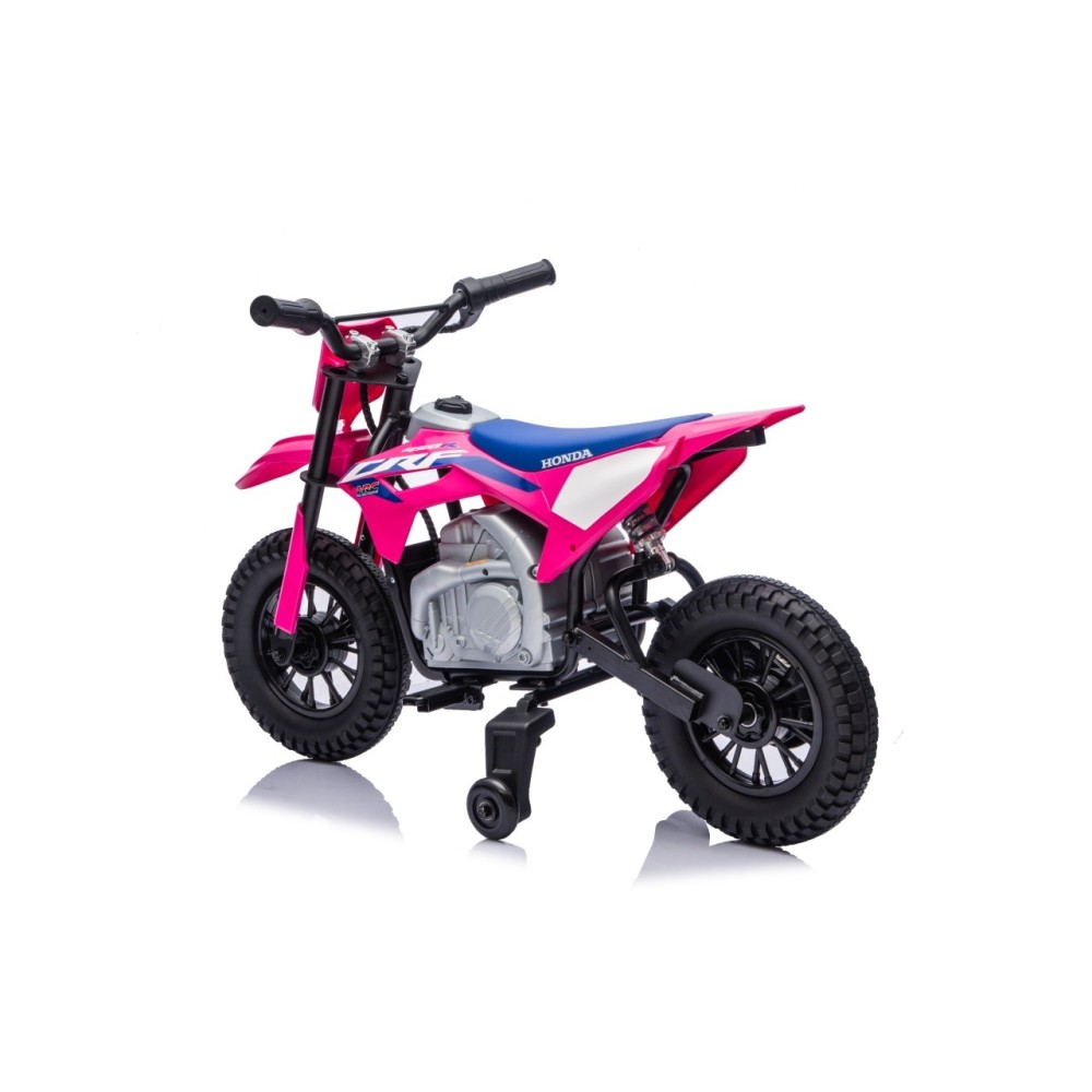 JOKO Elektrická Motorka HONDA CFR450R, penové kolesá, kožené sedadlo, ružová