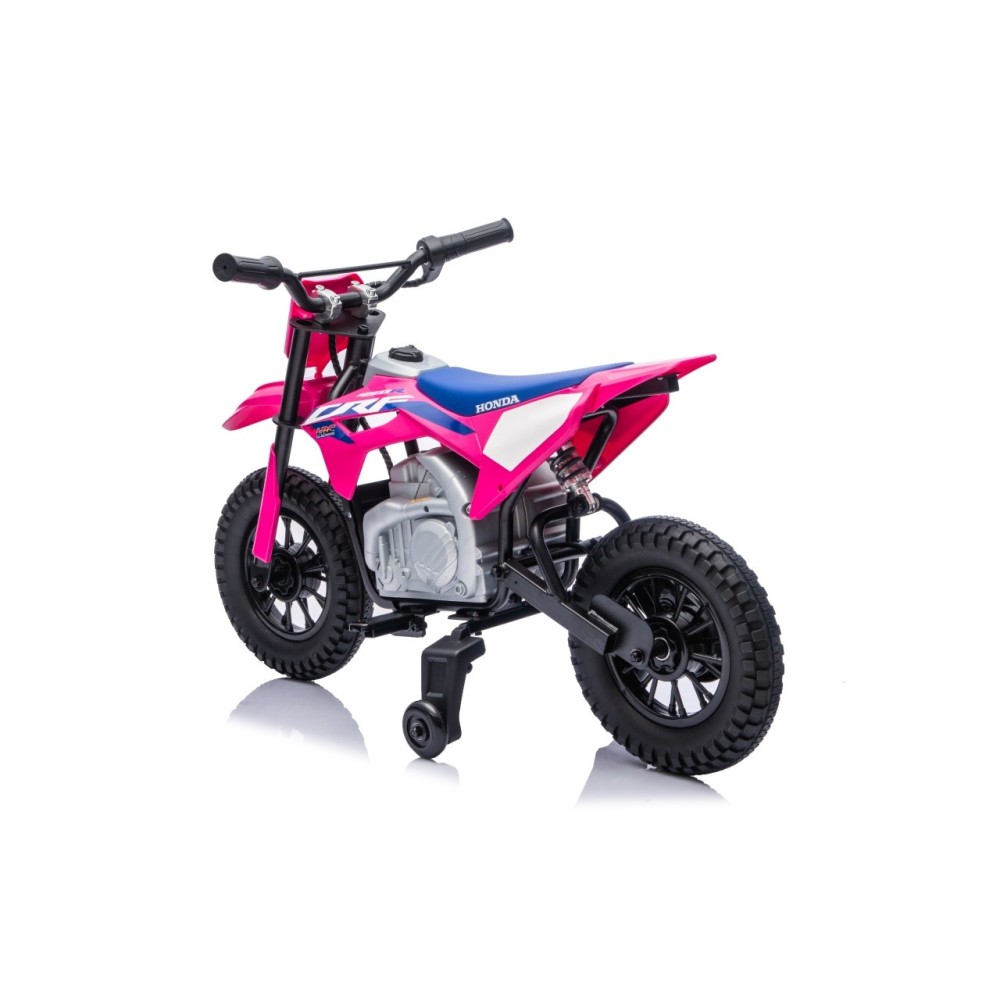 JOKO Elektrická Motorka HONDA CFR450R, penové kolesá, kožené sedadlo, ružová