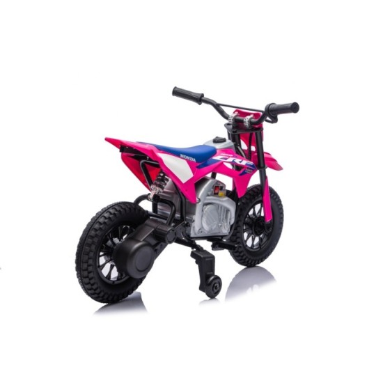 JOKO Elektrická Motorka HONDA CFR450R, penové kolesá, kožené sedadlo, ružová