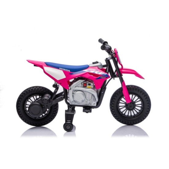 JOKO Elektrická Motorka HONDA CFR450R, penové kolesá, kožené sedadlo, ružová