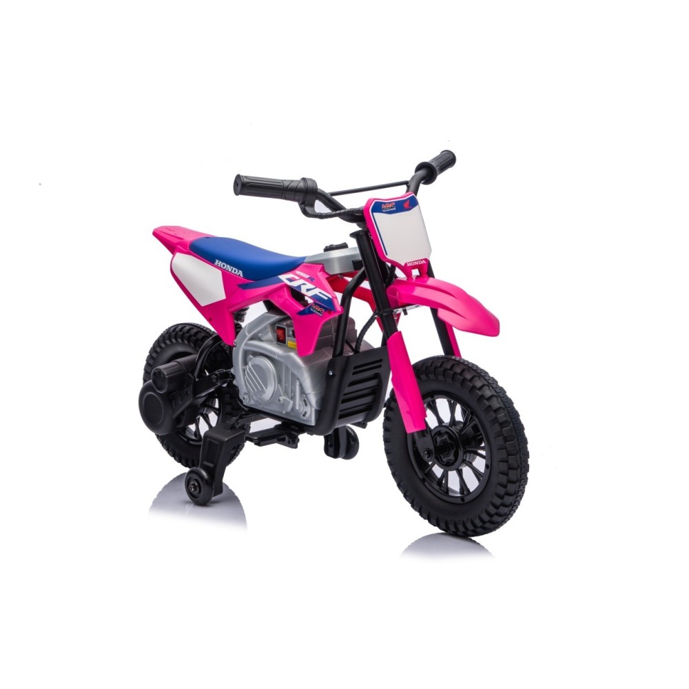 JOKO Elektrická Motorka HONDA CFR450R, penové kolesá, kožené sedadlo, ružová