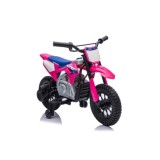 JOKO Elektrická Motorka HONDA CFR450R, penové kolesá, kožené sedadlo, ružová