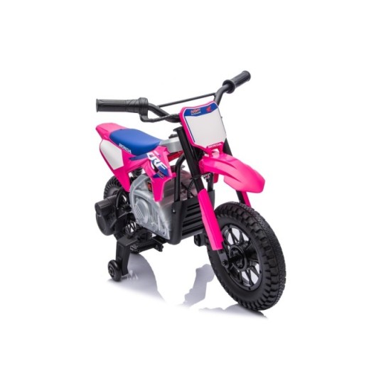 JOKO Elektrická Motorka HONDA CFR450R, penové kolesá, kožené sedadlo, ružová