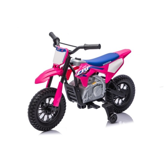 JOKO Elektrická Motorka HONDA CFR450R, penové kolesá, kožené sedadlo, ružová