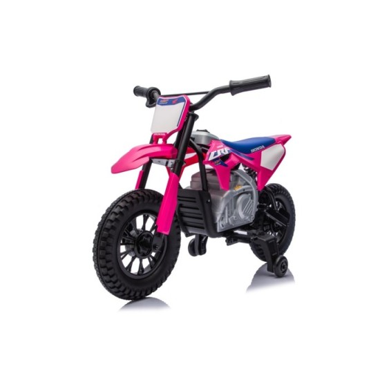 JOKO Elektrická Motorka HONDA CFR450R, penové kolesá, kožené sedadlo, ružová