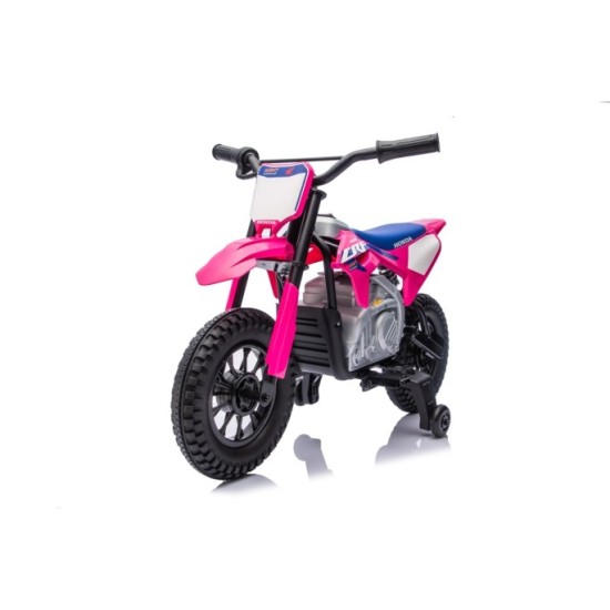 JOKO Elektrická Motorka HONDA CFR450R, penové kolesá, kožené sedadlo, ružová