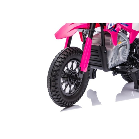 JOKO Elektrická Motorka HONDA CFR450R, penové kolesá, kožené sedadlo, ružová
