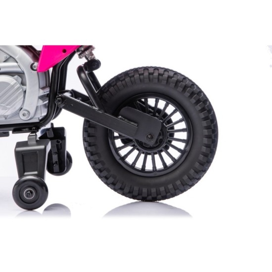 JOKO Elektrická Motorka HONDA CFR450R, penové kolesá, kožené sedadlo, ružová