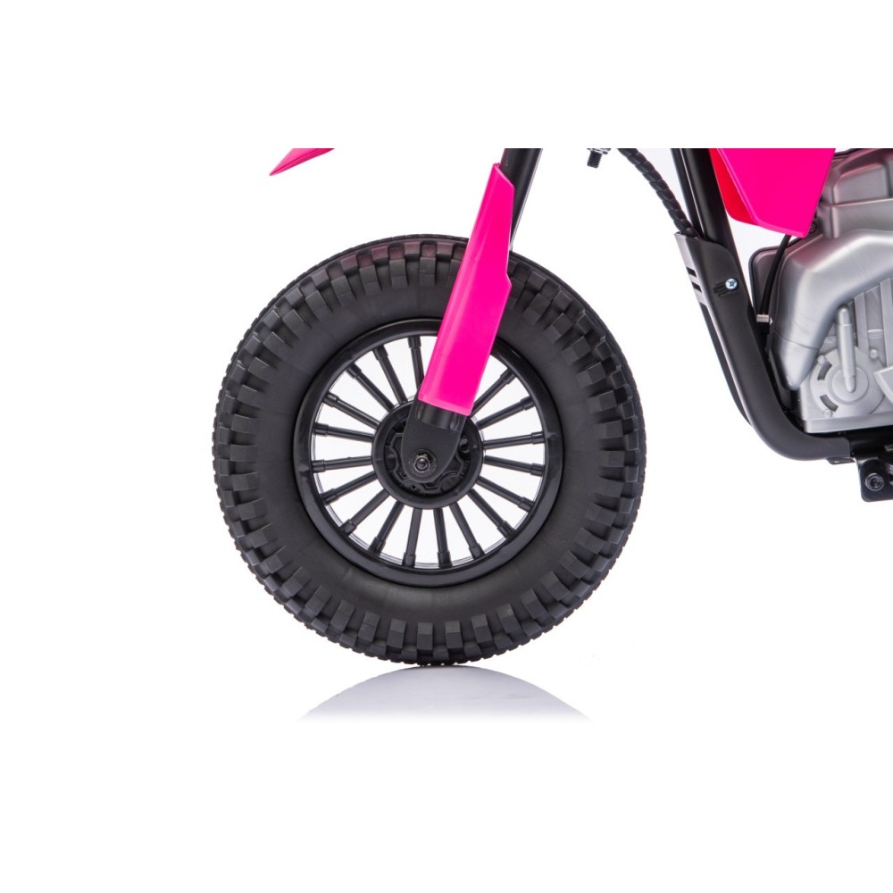 JOKO Elektrická Motorka HONDA CFR450R, penové kolesá, kožené sedadlo, ružová