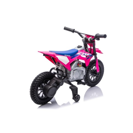 JOKO Elektrická Motorka HONDA CFR450R, penové kolesá, kožené sedadlo, ružová