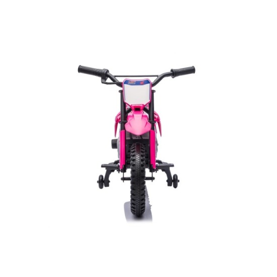 JOKO Elektrická Motorka HONDA CFR450R, penové kolesá, kožené sedadlo, ružová