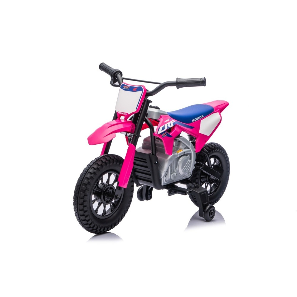 JOKO Elektrická Motorka HONDA CFR450R, penové kolesá, kožené sedadlo, ružová