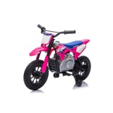 JOKO Elektrická Motorka HONDA CFR450R, penové kolesá, kožené sedadlo, ružová