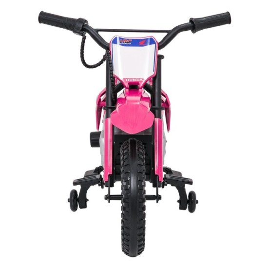JOKO Elektrická Motorka HONDA CFR450R, penové kolesá, kožené sedadlo, ružová