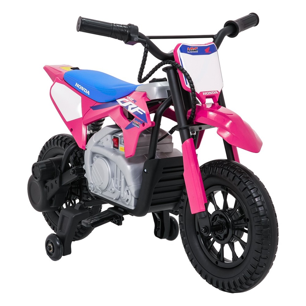JOKO Elektrická Motorka HONDA CFR450R, penové kolesá, kožené sedadlo, ružová