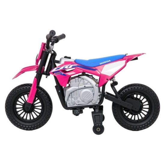 JOKO Elektrická Motorka HONDA CFR450R, penové kolesá, kožené sedadlo, ružová