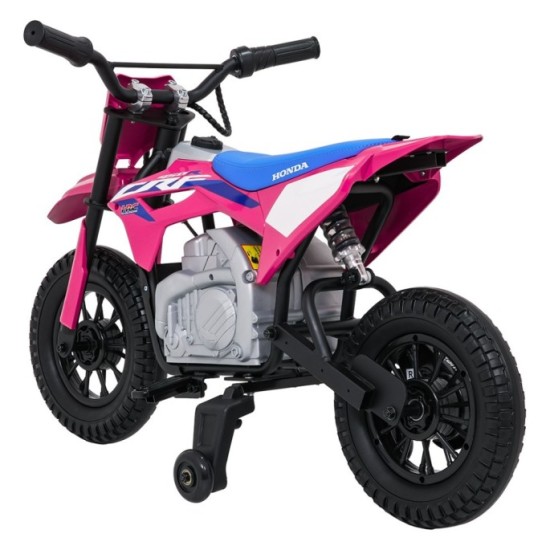 JOKO Elektrická Motorka HONDA CFR450R, penové kolesá, kožené sedadlo, ružová