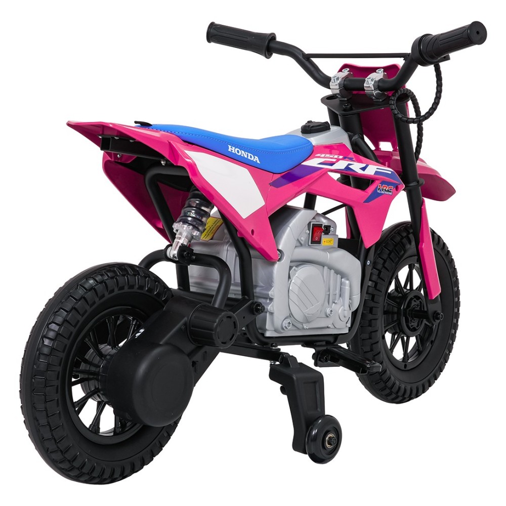 JOKO Elektrická Motorka HONDA CFR450R, penové kolesá, kožené sedadlo, ružová
