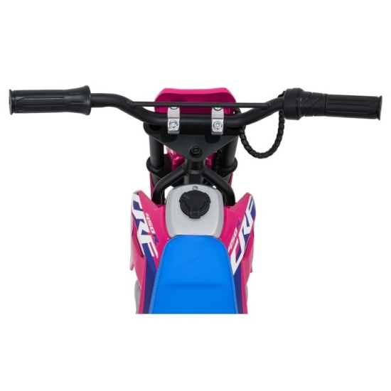 JOKO Elektrická Motorka HONDA CFR450R, penové kolesá, kožené sedadlo, ružová