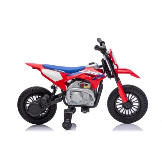 JOKO Elektrická Motorka HONDA CFR450R, penové kolesá, kožené sedadlo, červená