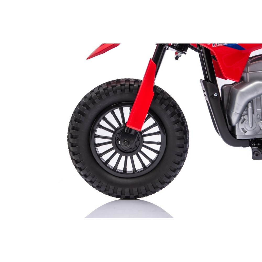 JOKO Elektrická Motorka HONDA CFR450R, penové kolesá, kožené sedadlo, červená