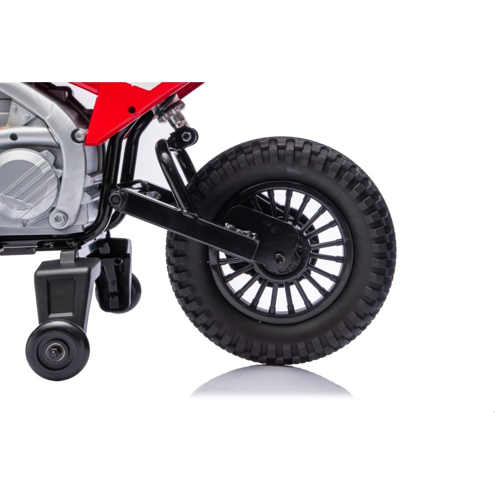 JOKO Elektrická Motorka HONDA CFR450R, penové kolesá, kožené sedadlo, červená