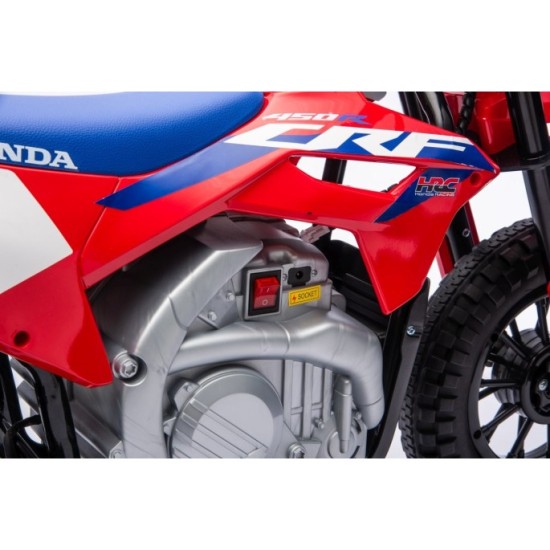 JOKO Elektrická Motorka HONDA CFR450R, penové kolesá, kožené sedadlo, červená
