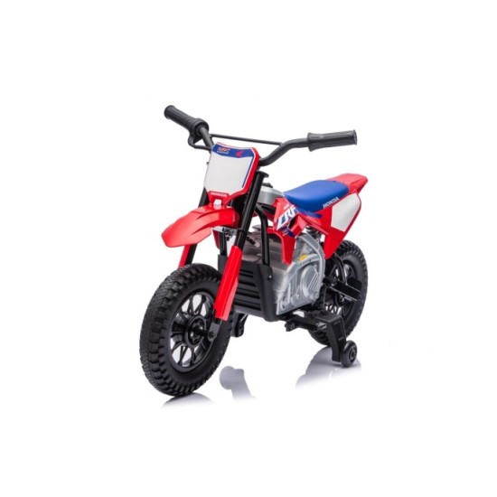 JOKO Elektrická Motorka HONDA CFR450R, penové kolesá, kožené sedadlo, červená