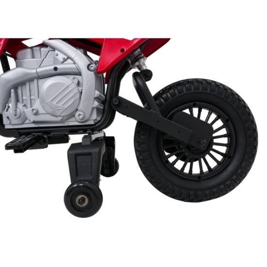 JOKO Elektrická Motorka HONDA CFR450R, penové kolesá, kožené sedadlo, červená