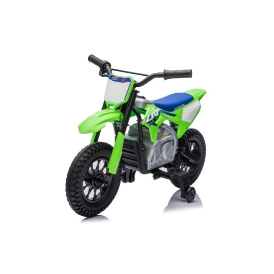 JOKO Elektrická Motorka HONDA CFR450R, penové kolesá, kožené sedadlo, zelená