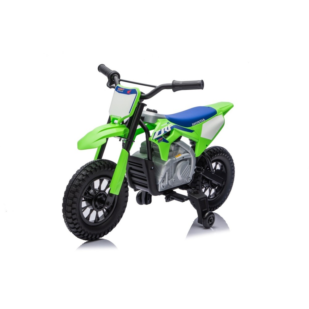 JOKO Elektrická Motorka HONDA CFR450R, penové kolesá, kožené sedadlo, zelená