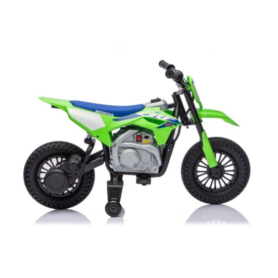 JOKO Elektrická Motorka HONDA CFR450R, penové kolesá, kožené sedadlo, zelená