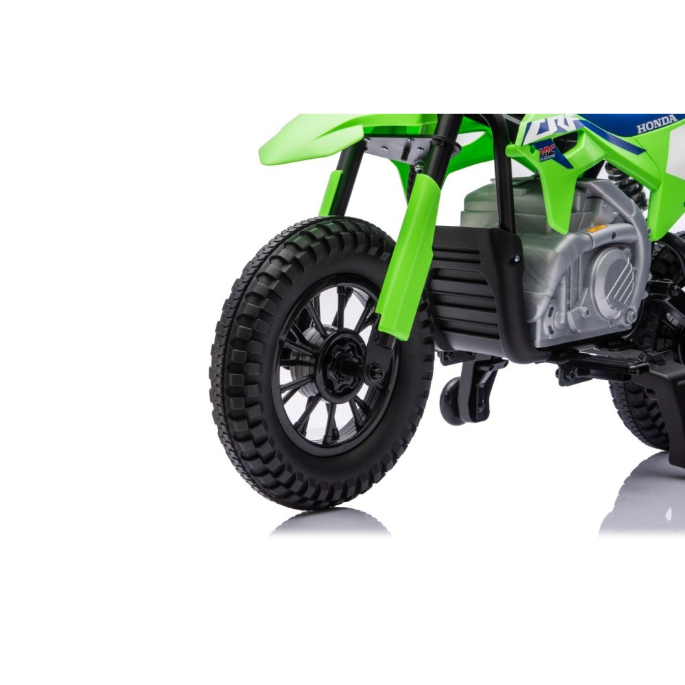 JOKO Elektrická Motorka HONDA CFR450R, penové kolesá, kožené sedadlo, zelená