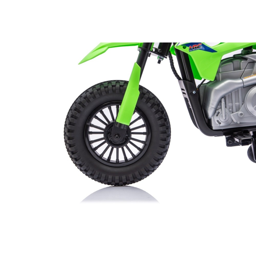 JOKO Elektrická Motorka HONDA CFR450R, penové kolesá, kožené sedadlo, zelená