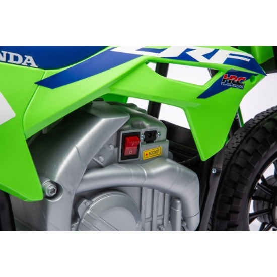 JOKO Elektrická Motorka HONDA CFR450R, penové kolesá, kožené sedadlo, zelená