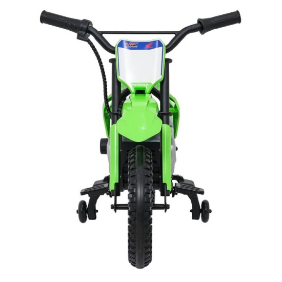 JOKO Elektrická Motorka HONDA CFR450R, penové kolesá, kožené sedadlo, zelená