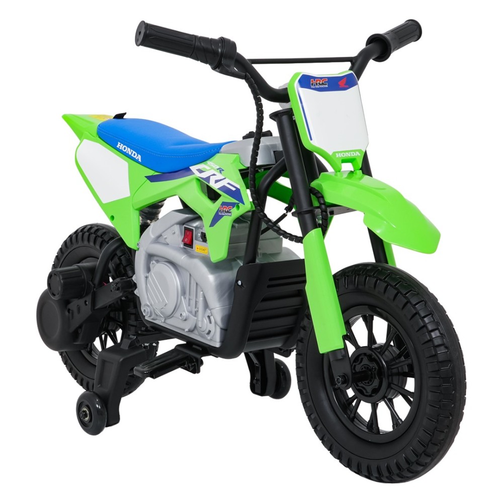 JOKO Elektrická Motorka HONDA CFR450R, penové kolesá, kožené sedadlo, zelená