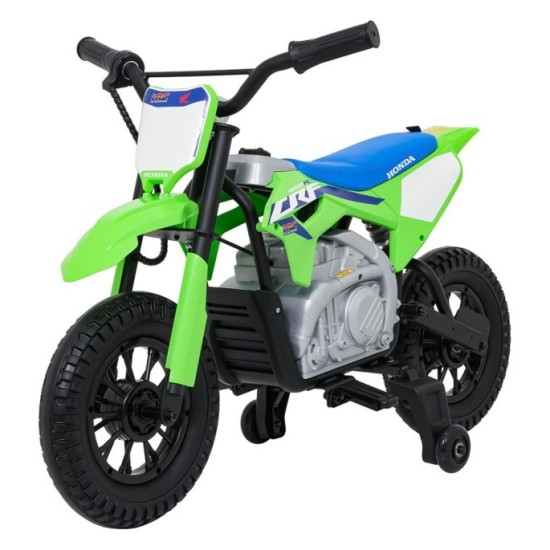 JOKO Elektrická Motorka HONDA CFR450R, penové kolesá, kožené sedadlo, zelená