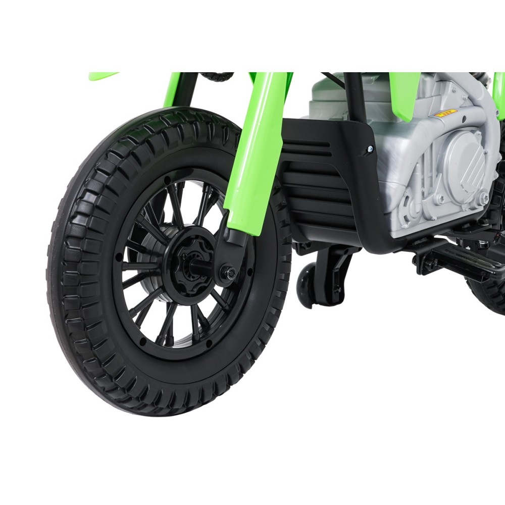 JOKO Elektrická Motorka HONDA CFR450R, penové kolesá, kožené sedadlo, zelená
