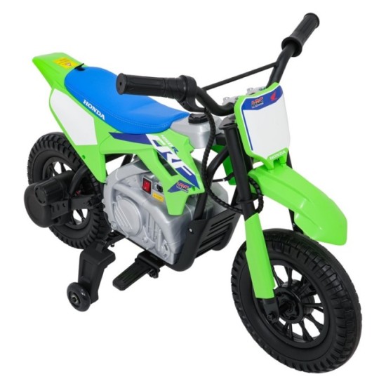 JOKO Elektrická Motorka HONDA CFR450R, penové kolesá, kožené sedadlo, zelená
