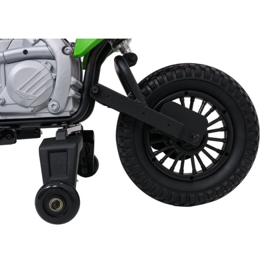 JOKO Elektrická Motorka HONDA CFR450R, penové kolesá, kožené sedadlo, zelená