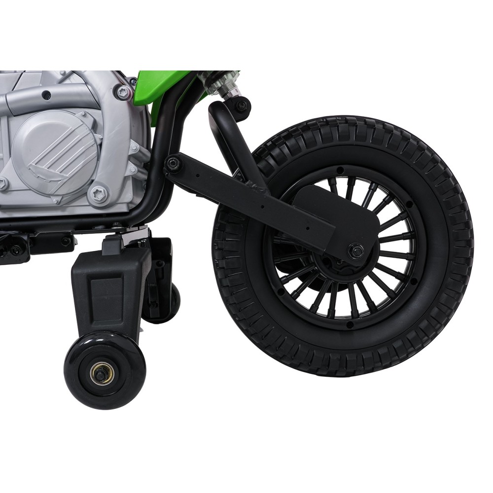 JOKO Elektrická Motorka HONDA CFR450R, penové kolesá, kožené sedadlo, zelená