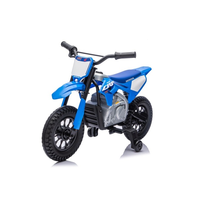 JOKO Elektrická Motorka HONDA CFR450R, penové kolesá, kožené sedadlo, modrá
