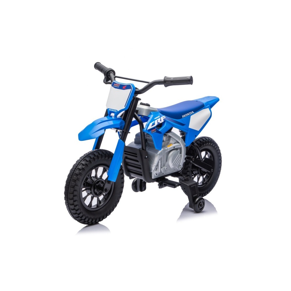 JOKO Elektrická Motorka HONDA CFR450R, penové kolesá, kožené sedadlo, modrá