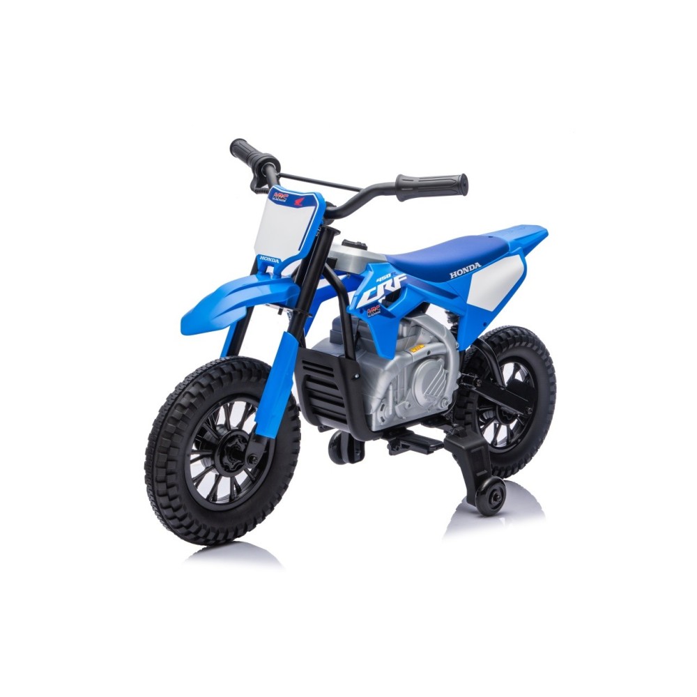 JOKO Elektrická Motorka HONDA CFR450R, penové kolesá, kožené sedadlo, modrá