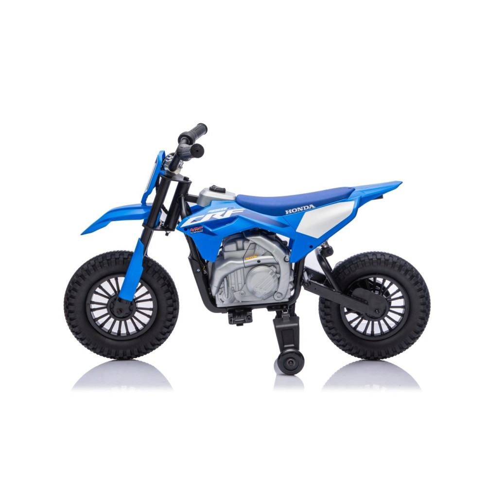 JOKO Elektrická Motorka HONDA CFR450R, penové kolesá, kožené sedadlo, modrá