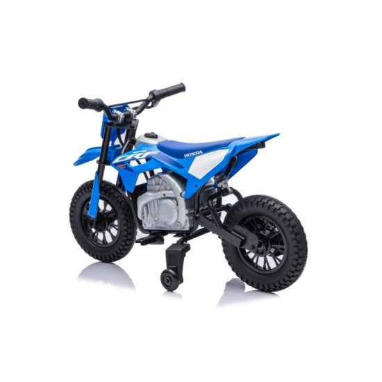 JOKO Elektrická Motorka HONDA CFR450R, penové kolesá, kožené sedadlo, modrá
