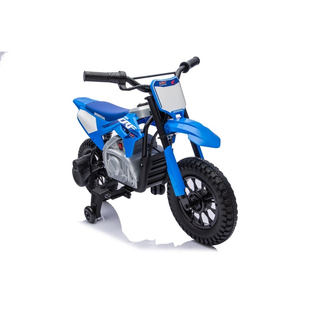 JOKO Elektrická Motorka HONDA CFR450R, penové kolesá, kožené sedadlo, modrá